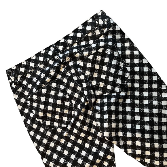 NWT, HUE Gingham Ultra Soft Denim Jean Capri Leggings Raw Hem, Sz L - Picture 9 of 14
